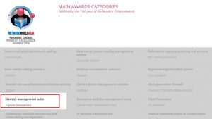 安讯奔 (i-Sprint) 连续三年荣获 NetworkWorld Asia 读者评选的身份认证管理类别奖1